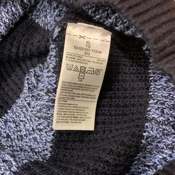 NWT Banana Republic Men’s Striped Crew Neck Cotton Blend Sweater, Size XL - Picture 5 of 5